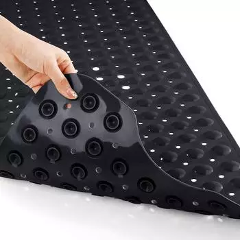LuxusKollektion Badewannenmatte extra lang, rutschfest, schwarz, 100x40cm