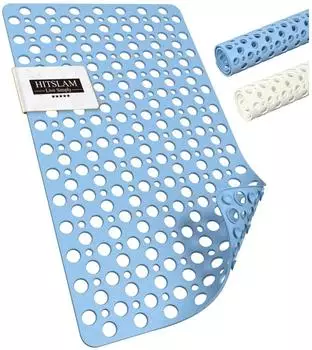 LuxusKollektion Badewannenmatte rutschfest, TPE, blau, 75x43cm