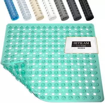 LuxusKollektion Duschmatte rutschfest 53x53cm, grün, PVC, schimmelresistent, maschinenwaschbar