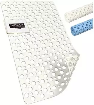 LuxusKollektion Badewannenmatte rutschfest 75x43cm TPE, weiß