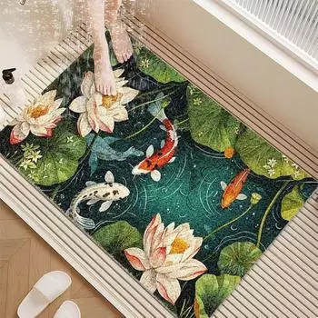 LuxusKollektion Duschmatte rutschfest 70x70cm, PVC, Lotus-Muster