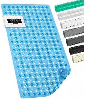 LuxusKollektion Badewannenmatte rutschfest, blau, 89x40cm, BPA-frei, schimmelresistent
