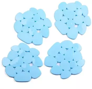 MSV Anti-Rutsch-Pads Kieselstein hellblau 13x11cm, 4 Stück (141213)