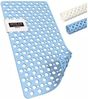 LuxusKollektion Badewannenmatte rutschfest 70x38cm TPE, blau, schimmelresistent