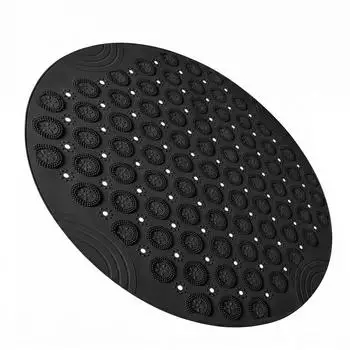 LuxusKollektion Runde Duschmatte rutschfest, TPR, schwarz, 55x55cm