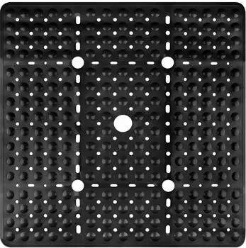 LuxusKollektion Duschmatte rutschfest, quadratisch, schwarz, PVC, 70x70cm