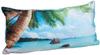 Relaxdays Badewannenkissen Strand HBT ca. 10 x 37 x 17 cm extra weiches Nackenkissen für die Badewanne mit 2 Saugnäpfen als Wannenkissen oder Reisekissen mit Reißverschluss und waschbarem Bezug, blau