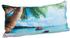 Relaxdays Badewannenkissen Strand HBT ca. 10 x 37 x 17 cm extra weiches Nackenkissen für die Badewanne mit 2 Saugnäpfen als Wannenkissen oder Reisekissen mit Reißverschluss und waschbarem Bezug, blau
