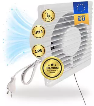 TronicXL Grow L&uuml;fter 125mm Abluft/Zuluft mit Netzstecker und Schalter