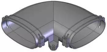 Helios FlexPipe Bogen Horizontal 90&deg;, Rohr Oval (FRS-BH 51)