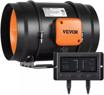 VEVOR Inline Kanalventilator 200mm 1371m&sup3;/h EC-Motor Temperatur-Feuchtigkeitsregler (8-Inch Inline Duct Fan)