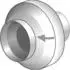 Helios L-RRK 100 Radial-Rohrventilator DN100, Kunststoff (60008)