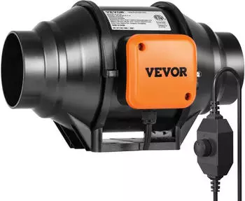 VEVOR Inline-Kanalventilator 36W 200CFM variabler Drehzahlregler
