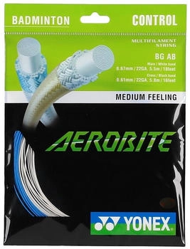 Yonex Aerobite Badminton-Besaitung weiß/blau 10m 0.61/0.67mm (NBABS-373)