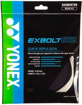 Yonex Badminton-Besaitung Exbolt 63 weiß 10m (201-BGXB63-011)