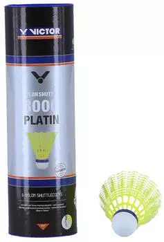 Victor Nylon Shuttle 3000 Platin (langsam, gelb, 6 Stück)