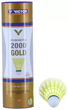 Victor Nylon Shuttle 2000 Gold (schnell, gelb, 6 Stück)