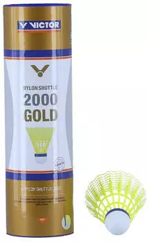 Victor Nylon Shuttle 2000 Gold (langsam, gelb, 6 Stück)