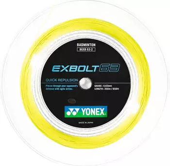 Yonex Exbolt 63 Badmintonsaite 200m Rolle, gelb (EXBOLT63)