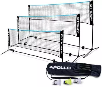 Apollo Badminton-/Volleyballnetz, höhenverstellbar, 300–500cm (80051)