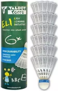 Talbot Torro ELI Badmintonball Nylon, medium, 6er-Pack (469382)