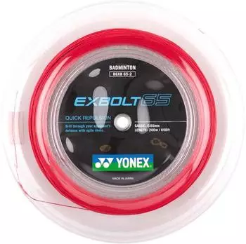 Yonex Exbolt 65 Badmintonsaite 0,65mm rot 200m Rolle
