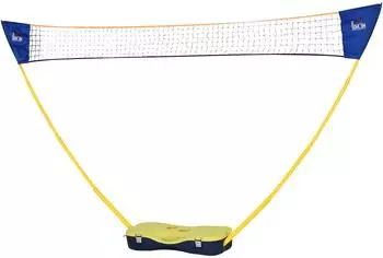 HomCom Badminton-Netz mit Ständer und 4 Schlägern, tragbar