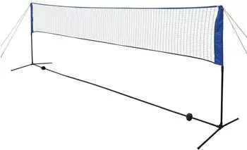 vidaXL Badminton-Netz-Set mit Federbällen 500x155cm (91308)
