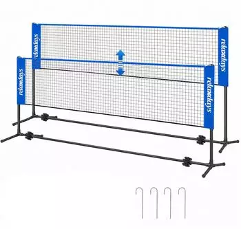Relaxdays Sportnetz Badminton/Volleyball mit Tragetasche (10054195_9555)