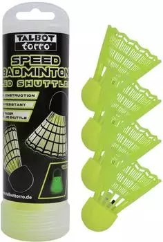 Talbot Torro Speedbadminton LED Shuttles, gelb, 4er-Pack (490181)