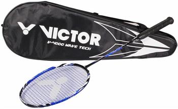 VICTOR Badmintonschläger Sport V-4000 Wave Tech Badminton Schläger schwarz blau