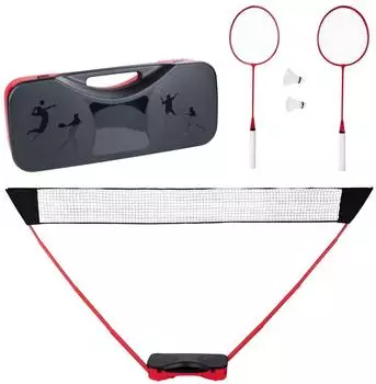 Donnay Badminton-Set mit Netz, 2 Personen, inkl. Schläger, Federbälle & Tasche