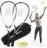 HyperMotion Crossminton Speed Badminton Set, 2 Aluminiumschläger, 5 Speedbälle