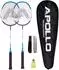 Apollo Match Pro 800 Badminton-Set, Carbon Composite, 2 Schläger mit Tasche (80046)