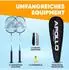 Apollo Match Pro 800 Badminton-Set, Carbon Composite, 2 Schläger mit Tasche (80046)