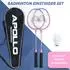 Apollo Match Pro 400 Badminton-Set, Alu-Rahmen, blau/pink