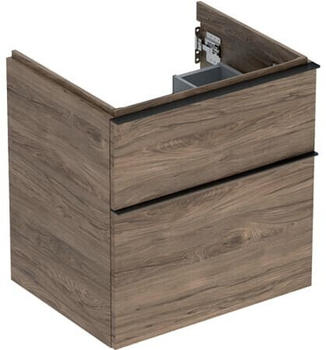 Geberit iCon Unterschrank für Waschtisch mit 2 Schubladen 59,2 x 61,5 x 47,6 cm Nussbaum hickory Lava pulverbeschichtet (502303JR1)