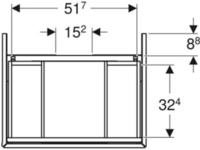 Geberit One Waschtischunterschrank, 2 Schubladen, 59,2x50,4x47cm,