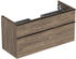 Geberit iCon Unterschrank für Waschtisch mit 2 Schubladen 118,4 x 61,5 x 47,6 cm Nussbaum hickory Lava (502306JR1)