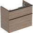 Geberit iCon Unterschrank für Waschtisch mit 2 Schubladen 74 x 61,5 x 416 cm Eiche Lava pulverbeschichtet matt (502308JH1)