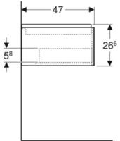 Keramag - Geberit One Waschtischunterschrank, 1 Schublade, 103,6x26,6x47cm,