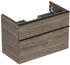 Geberit iCon Unterschrank für Waschtisch mit 2 Schubladen 88,8 x 61,5 x 47,6 cm Nussbaum hickory Lava pulverbeschichtet (502305JR1)