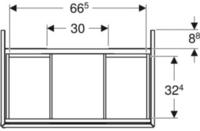 Geberit - One Waschtischunterschrank, 2 Schubladen, 74x50,4x47cm,