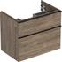 Geberit iCon Unterschrank für Waschtisch mit 2 Schubladen 74 x 61,5 x 47,6 cm Nussbaum hickory Lava pulverbeschichtet (502304JR1)