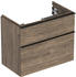 Geberit iCon Unterschrank für Waschtisch mit 2 Schubladen 74 x 61,5 x 416 cm Nussbaum hickory Lava pulverbeschichtet (502308JR1)