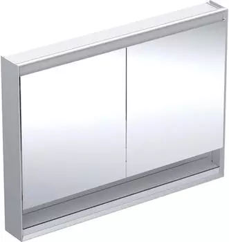 Geberit ONE Spiegelschrank mit ComfortLight - 2 Türen - Aufputzmontage - mit Nische - 120x90x15cm - 505.835.00. Aluminium eloxiert - 505.835.00.1