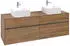 Villeroy & Boch Collaro Unterschrank + 4 Auszüge für 2 Aufsatzwaschtische kansas oak, / anthrazit matt (C05200RH)