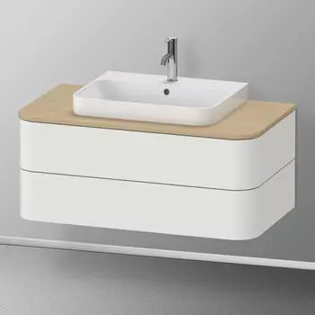 Duravit Happy D.2 Plus Waschtischunterschrank mit 2 Ausz&uuml;gen f&uuml;r Konsole + M&ouml;belwaschtisch B100 H40.8 ohne Einrichtungssystem HP496103939
