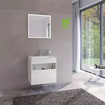 KEUCO Stageline Unterschrank für Waschtisch für 33150 1 Auszug 65 x 62,5 x 49 cm Weiß glänzend (3285230)