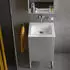 KEUCO X-Line Unterschrank für Waschtisch 1 Tür Anschlag rechts 46 x 60,5 x 38 cm Inox Satiniert Inox Seidenmatt (33122290002)